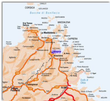 Karte von Sardinien
